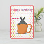 Choco bunny Happy Birthday-kaart Kaart (Staand voorkant)