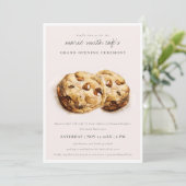 Choco Chip Cookies Café Grand Opening Invite Bedankkaart (Staand voorkant)