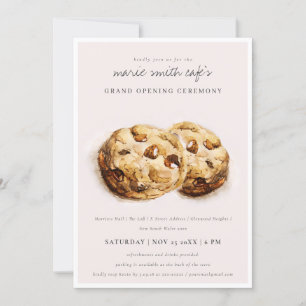Choco Chip Cookies Café Grand Opening Invite Bedankkaart