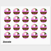 choco-crème-aardbeienicecream ronde sticker (Vel)