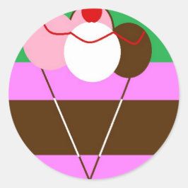 choco-crème-aardbeienicecream ronde sticker