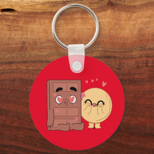 Choco En Pannenkoek Koppels Liefde Valentijn Match Sleutelhanger (Voorkant)