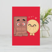 Choco en pannenkoeken koppels houden van Valentijn Kaart (Staand voorkant)