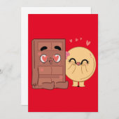 Choco en pannenkoeken koppels houden van Valentijn Kaart (Voorkant / Achterkant)