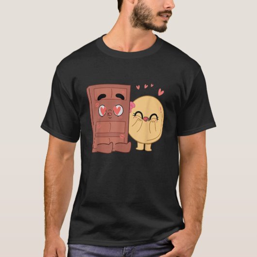 Choco en pannenkoeken koppels houden van Valentijn T-shirt (Voorkant)