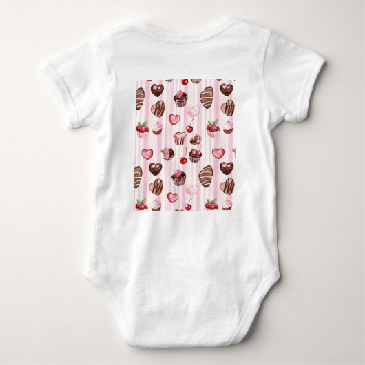 Choco Heart Baby Body Suit Romper (Achterkant)