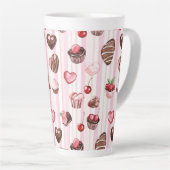 Choco Heart Large Pattern Latte Mok (Rechterhoek)