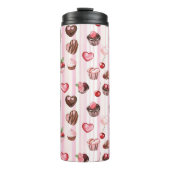 Choco Heart Large Pattern Thermal Tumbler Thermosbeker (Voorkant)