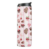 Choco Heart Large Pattern Thermal Tumbler Thermosbeker (Gedraaid links)