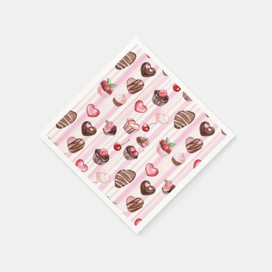 Choco Heart Paper servetten (Hoek)