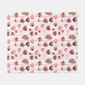 Choco Heart Valentijns fleece deken (Voorkant (Horizontaal))