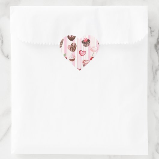 Choco Heart Valentijnsdag Stickers (Tas)
