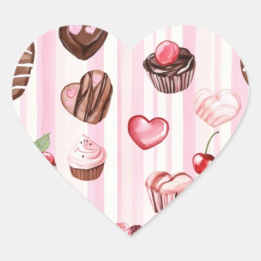 Choco Heart Valentijnsdag Stickers (Voorkant)