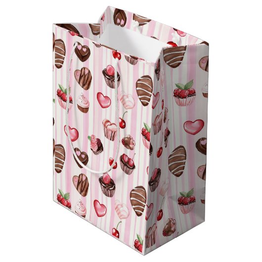 Choco Heart Valentijns's Gift Bag Medium Cadeauzakje (Achterkant Gekanteld)