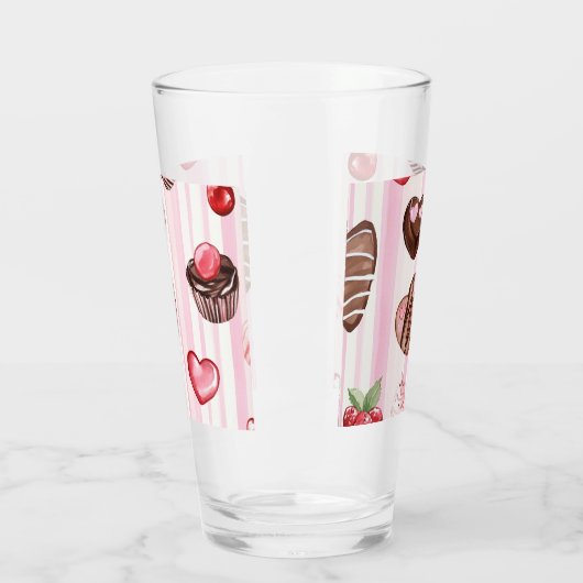Choco Heart Valentijns's Glass Cup Glas (Links)