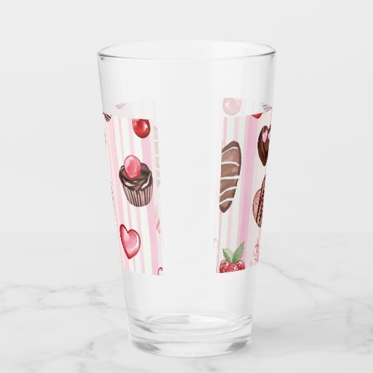 Choco Heart Valentijns's Glass Cup Glas (Rechts)