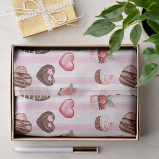 Choco Heart Valentijns's Tissue Wrapping Paper Tissuepapier (Geschenk)