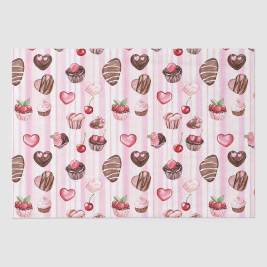 Choco Heart Valentijns's Tissue Wrapping Paper Tissuepapier (Voorkant)