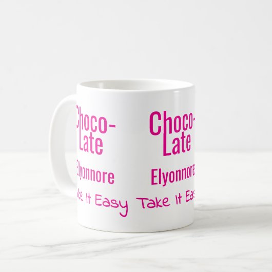 Choco-Late Take It Easy Personalized Mug Koffiemok (Voorkant links)