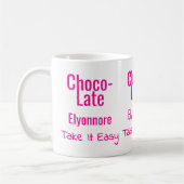 Choco-Late Take It Easy Personalized Mug Koffiemok (Links)