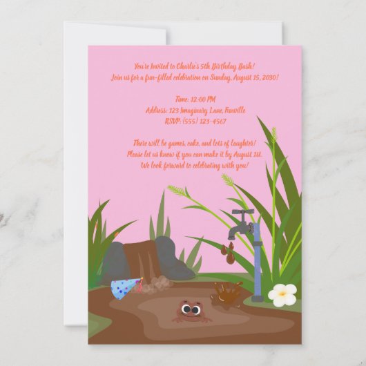 Choco Pond Froggy Fun verjaardag Kaart (Achterkant)