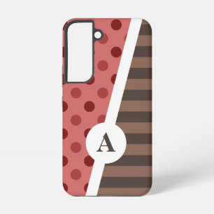 Choco Strawberry Stippen en Strepen Patroon Samsung Galaxy Hoesje