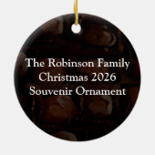 Chocofolic, donkerbruin en rood hart grappig ontwe keramisch ornament (Achterkant)