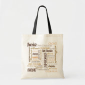 Chocofolic multilingual Chocolate Typografie Tote Bag (Voorkant)