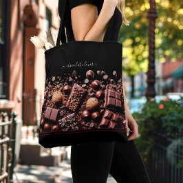 Chocoholic Chocolade Cacao Aangepaste Naam Tekst Tote Bag