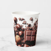 Chocoholic Hete Chocolade Cacao Wit Bruin Papieren Bekers (Achterkant)