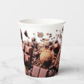 Chocoholic Hete Chocolade Cacao Wit Bruin Papieren Bekers (Voorkant)