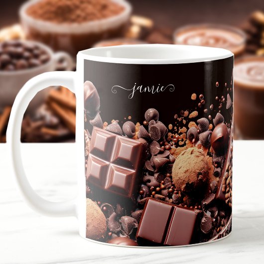 Chocoholic Hot Chocolade Cacao Custom Naam Tekst Koffiemok