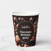 Chocoholic Hot Chocolade Cacao Donkerbruin Papieren Bekers (Achterkant)