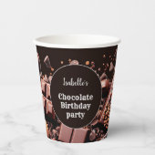 Chocoholic Hot Chocolade Cacao Donkerbruin Papieren Bekers (Voorkant)