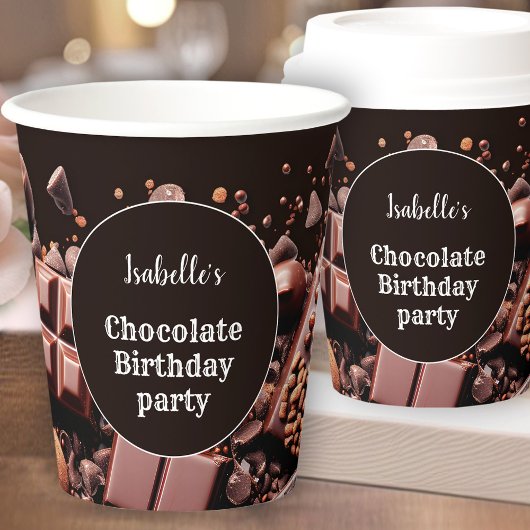 Chocoholic Hot Chocolade Cacao Donkerbruin Papieren Bekers
