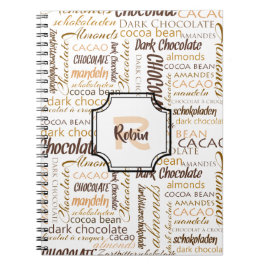 Chocoholic meertalige typografie Letter-monogram Notitieboek
