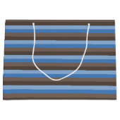 CHOCOLAAT BROWN- EN BLAUWE STRIPES GROOT CADEAUZAKJE (Voorkant)