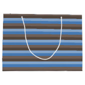 CHOCOLAAT BROWN- EN BLAUWE STRIPES GROOT CADEAUZAKJE (Achterkant)