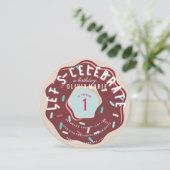 CHOCOLAAT DONUT BIRTHDAY INVITATIE KAART (Staand voorkant)
