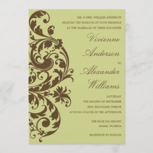 CHOCOLAAT EN KIWI FLOURISH AFBEELDINGSINVITATIE KAART