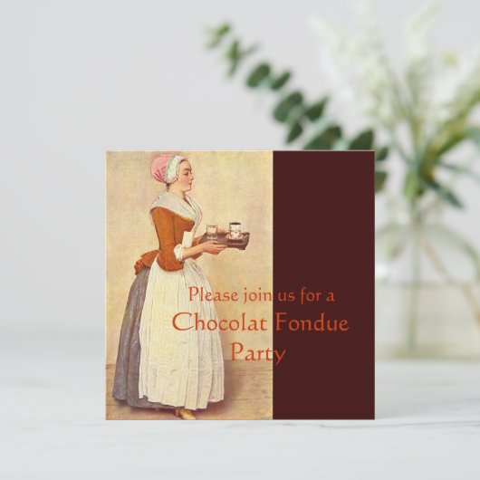 CHOCOLAAT FONDUE DINNER PARTY KAART (Staand voorkant)