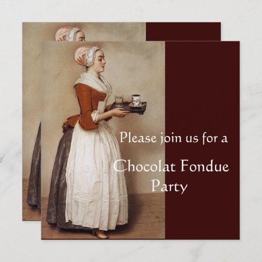 CHOCOLAAT FONDUE DINNER PARTY KAART (Voorkant / Achterkant)