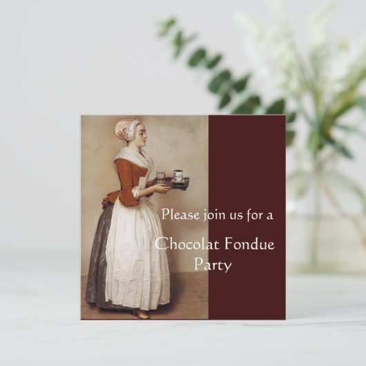 CHOCOLAAT FONDUE DINNER PARTY KAART (Staand voorkant)