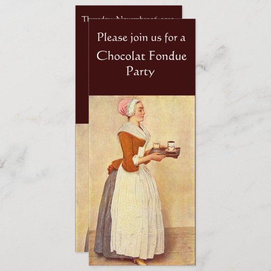 CHOCOLAAT FONDUE DINNER PARTY KAART (Voorkant / Achterkant)
