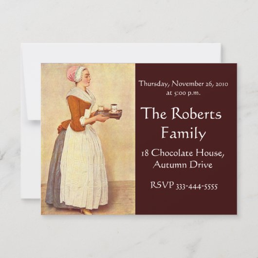 CHOCOLAAT FONDUE DINNER PARTY KAART (Achterkant)