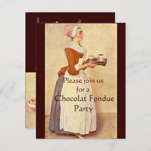 CHOCOLAAT FONDUE DINNER PARTY KAART (Voorkant / Achterkant)