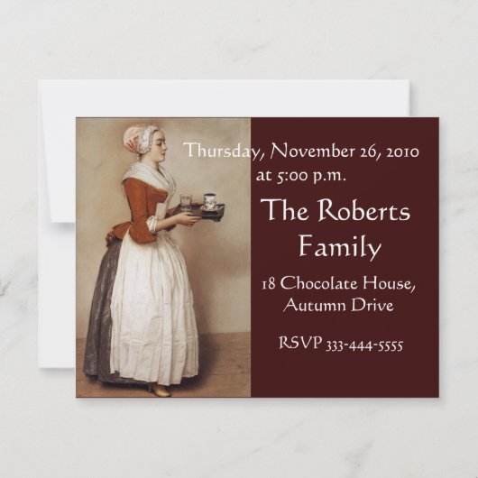 CHOCOLAAT FONDUE DINNER PARTY KAART (Achterkant)