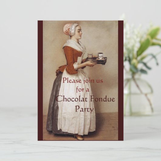 CHOCOLAAT FONDUE DINNER PARTY KAART (Staand voorkant)