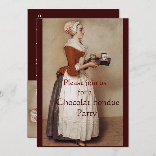 CHOCOLAAT FONDUE DINNER PARTY KAART (Voorkant / Achterkant)