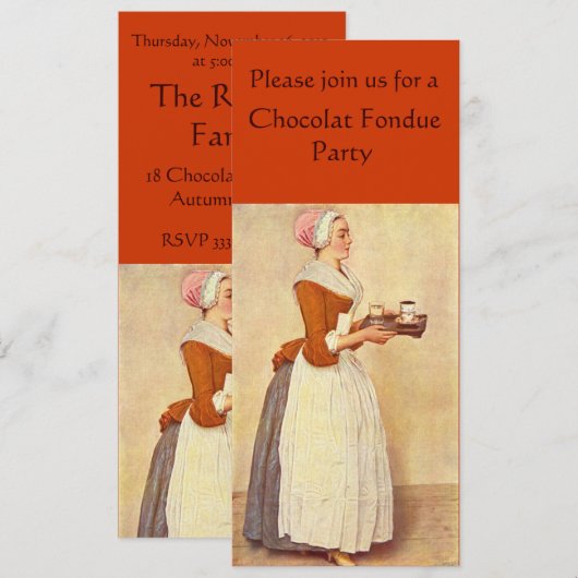 CHOCOLAAT FONDUE DINNER PARTY KAART (Voorkant / Achterkant)